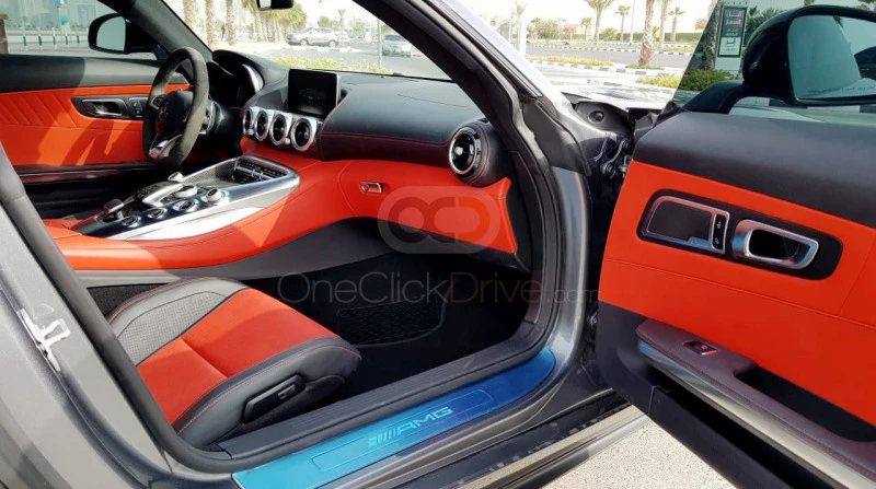 gris Mercedes Benz AMG GTS 2018 for rent in Dubai 4